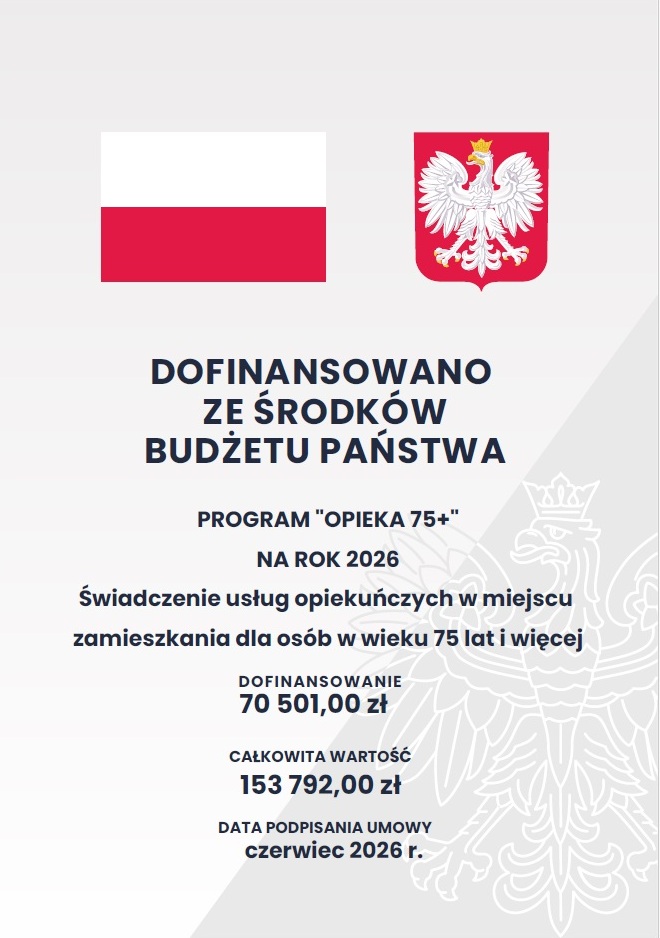 Plakat programu opieka 75+ na rok 2026